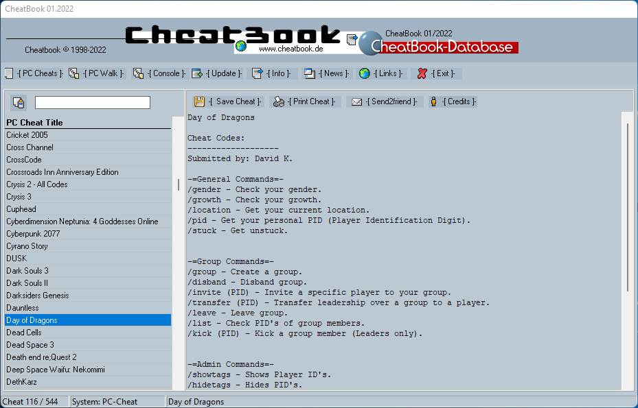 CheatBook (01/2022) - Issue January 2022 is A Cheat-Code Tracker with Cheats, Tips, Tricks and Hints for several popular Games