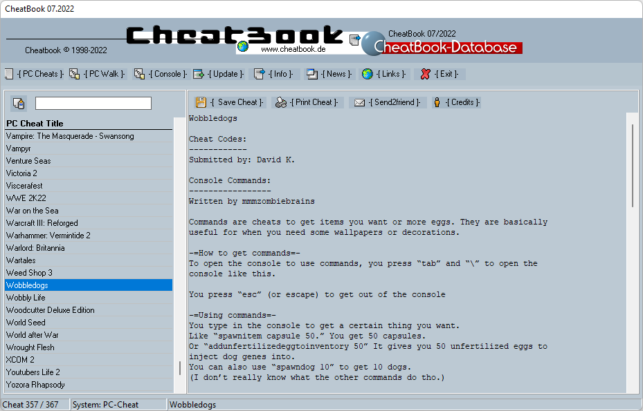 CheatBook (07/2022) - Issue July 2022 is A Cheat-Code Tracker with Cheats, Tips, Tricks and Hints for several popular Games