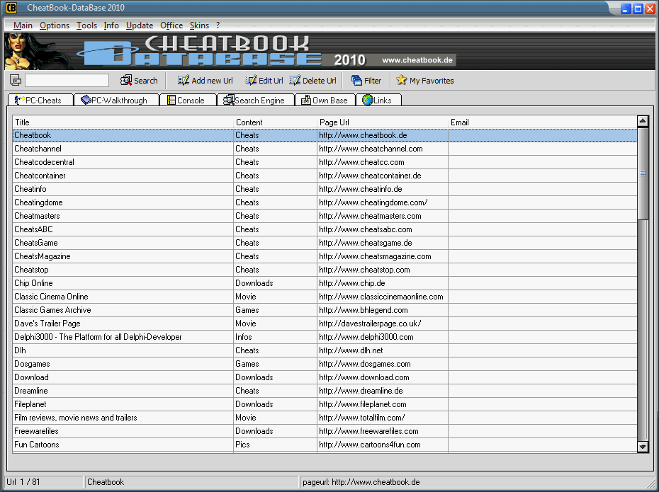 CheatBook-DataBase 2010 Screenshot - Cheats, Walkthroughs and Console Cheats for Games